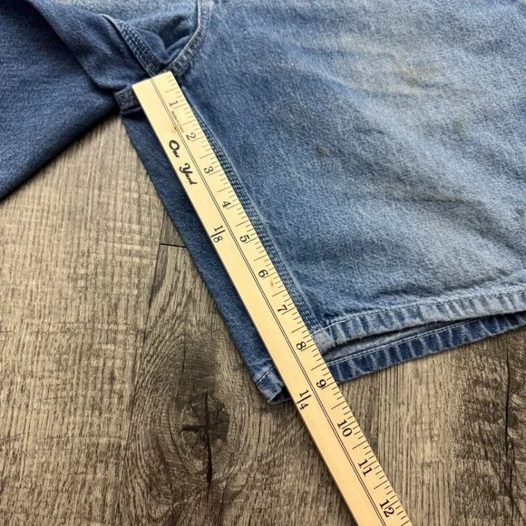 Vintage 2000's Carhartt Denim Carpenter Distressed Grunge Workwear Shorts Sz 32 - Picture 4 of 10